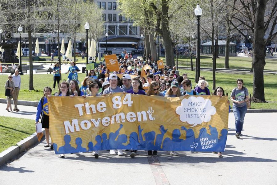 Youth in The 84 Movement march through Boston Common.