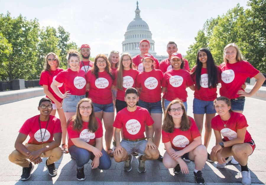 Tobacco-Free Kids National Youth Ambassadors in front of the United States Capitol
