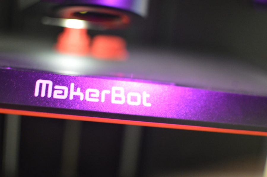 The 3D MakerBot Printer making a nut and bolt.