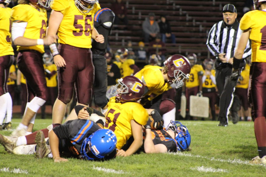 Brady Sheehan after being tackled to the ground 